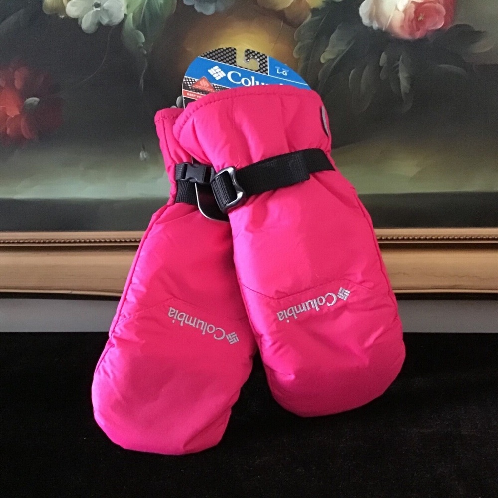 NWT Columbia Kids Youth Pink Mitten Waterproof & Breathable Size L BE